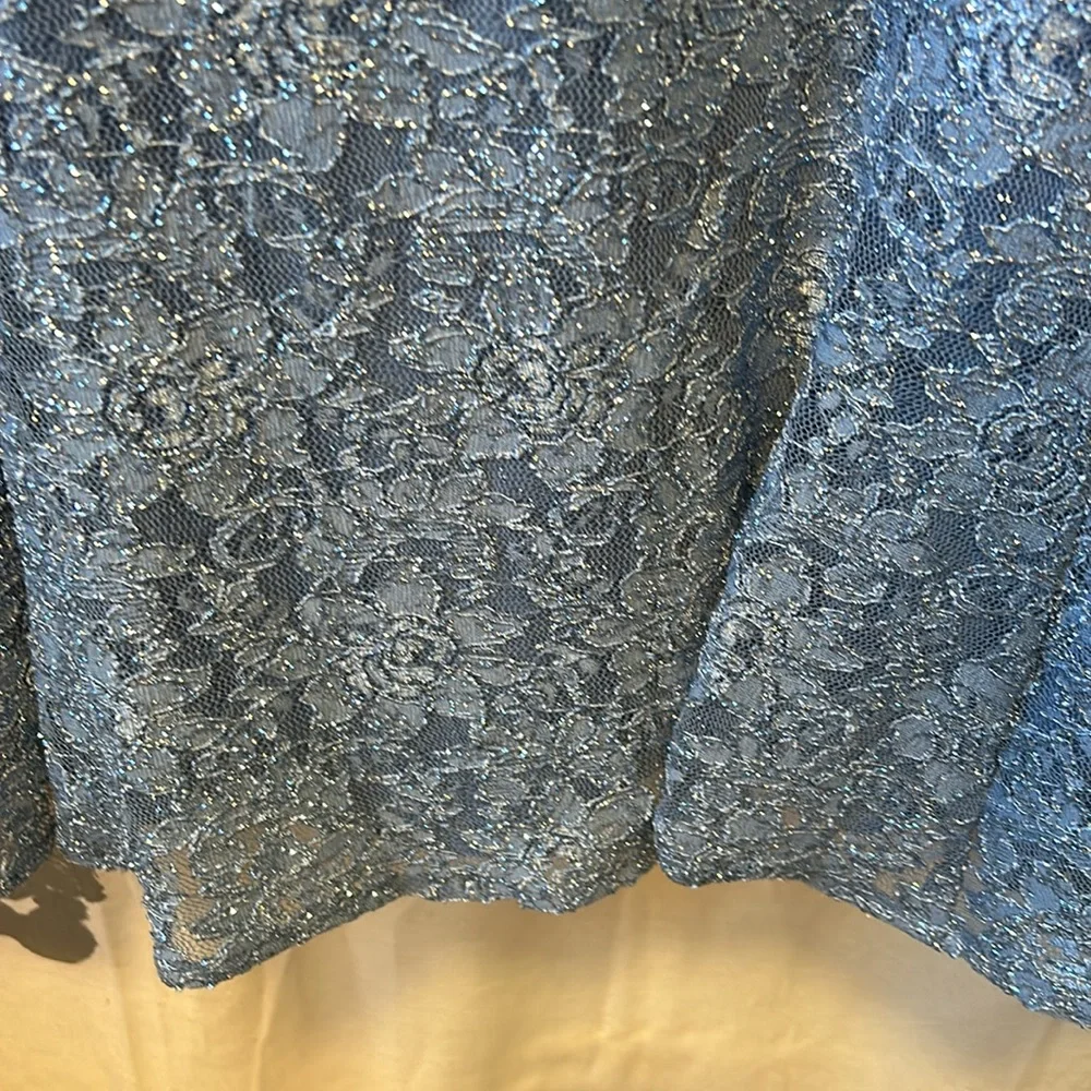 Cinderella blue lace dress with iridescent sparkle through out. - Picture 3 of 5